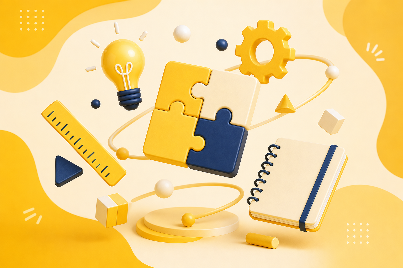 Ilustración de creatividad, aprendizaje y trabajo colaborativo